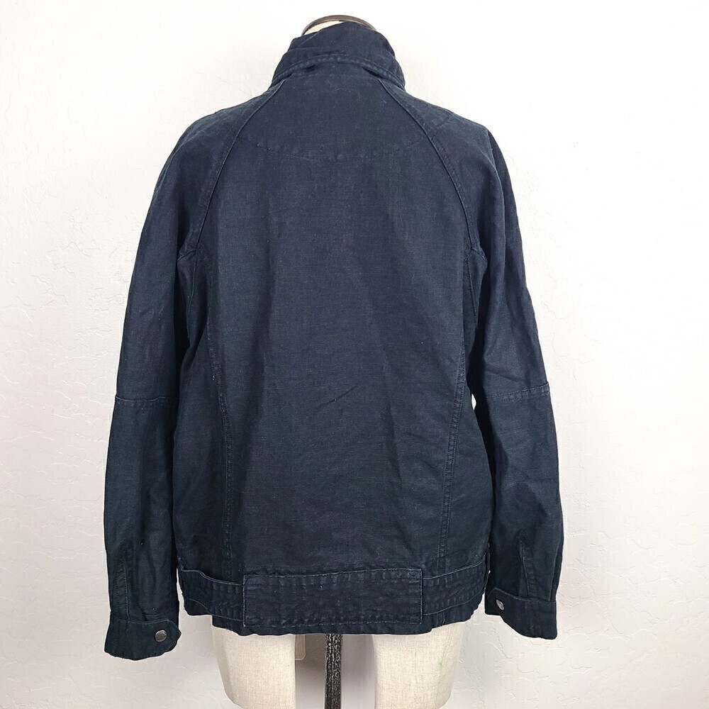 Wilfred Free Moto Jacket XS Black Linen Blend Canvas Snap-Front Utility … - Picture 5 of 9